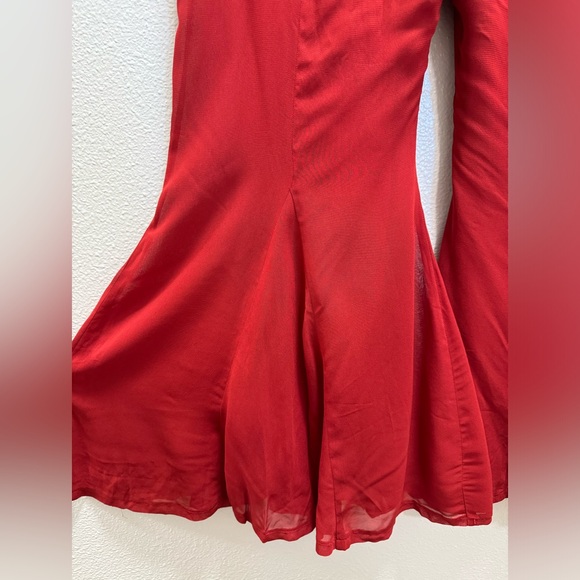 Reformation Sylvania Jumpsuit Romper Button Keyhole Pompeian Deep Red Size 10 - Picture 10 of 16